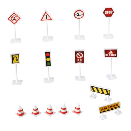 COMNESTBI 6Sätze Straßenblock Teiliges Kognitive für Realistischen Verkehrszeichen für Frühkindlichen Transportunterricht und Interaktive Spielszene von COMNESTBI