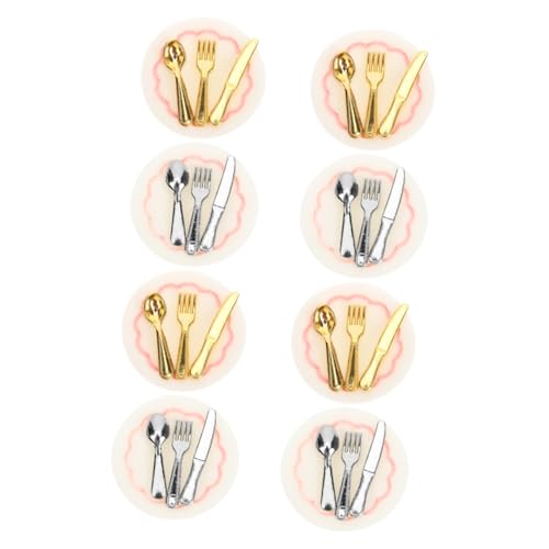 COMNESTBI 8 Satz Mini- -küchenzubehör Mini-Essen Zubehör Für Puppenhäuser Spielzeugküche Puppenhaus Miniaturutensilien Miniteller Mini-küchenrequisite Mini-löffel Mini -schüssel Harz von COMNESTBI