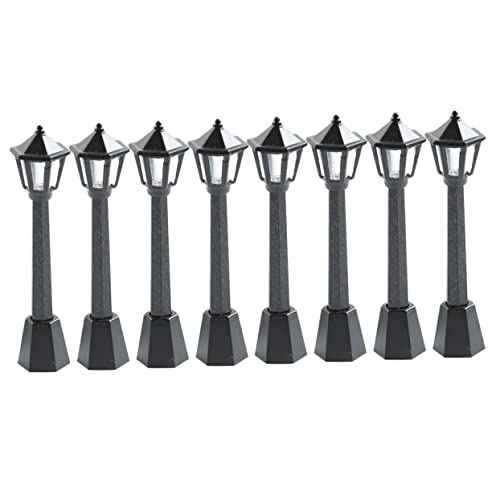 COMNESTBI 8 Stück Mini Street Light Ornamente Dekoration Schlafzimmer küchendekoration Mini-Straßenlaternen-Figur mit Winziges Hausdekor Mini-Miniatur-Straßenlaternenmodell Plastik Black COMNESTBI 8 Stück Mini Street Light Ornamente Dekoration Schlafzimmer küchendekoration Mini-Straßenlaternen-Figur mit Winziges Hausdekor Mini-Miniatur-Straßenlaternenmodell Plastik Black von COMNESTBI