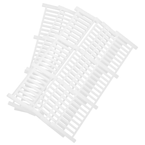 COMNESTBI 8 Stück Retro -Geländermodell Miniatur Kleiner Zaunrand Zäune für Streikposten Puppe kleines Zaunmodell Szene Mini-Zaunverzierung Gartenzaun dekorativer Zaun Mini -Zaun Abs Weiß von COMNESTBI