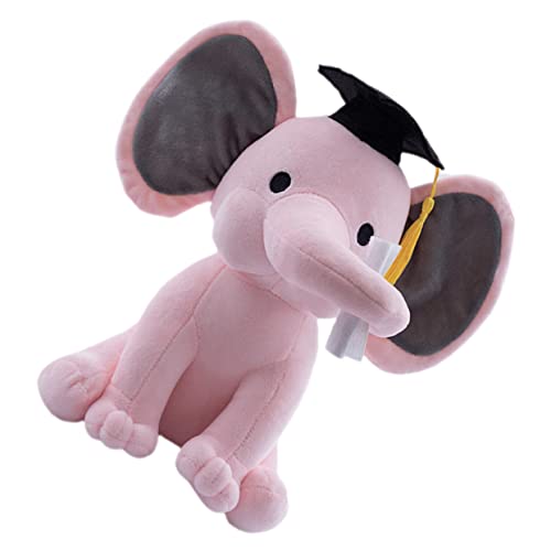 COMNESTBI Abschlussgeschenk Ausgestopft Elefant Vorschulabschluss Knuddelig Abschluss Plüschtier Abschlusspuppe Schule Abschluss Ihr Kinderspielzeug Elephant Stoffed Toy Rosa Pp Baumwolle von COMNESTBI