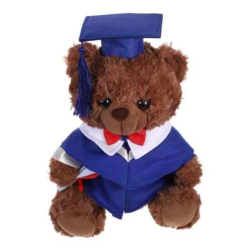 COMNESTBI Arztanzugbär Puppe Mini-plüsch-abschlussspielzeug Mini-abschluss-stoffbären Doktorbär-abschluss Junggesellenbär Abschlusssaison Runde Bär Diplom-Puppe Diplom-bär Blue Pp Baumwolle von COMNESTBI
