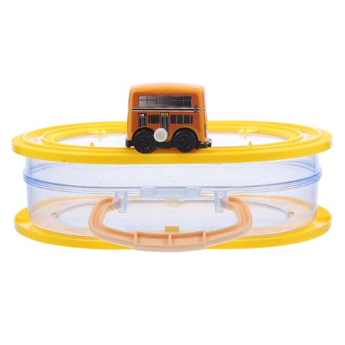 COMNESTBI Aufbewahrungsbox Für Eisenbahnwaggons Transparent Mini Lagerung Aufziehbare Autoboxen Interaktives Spielzeugauto Zum Aufziehen Lustiges Autospielzeug Aufziehauto Yellow Plastik von COMNESTBI