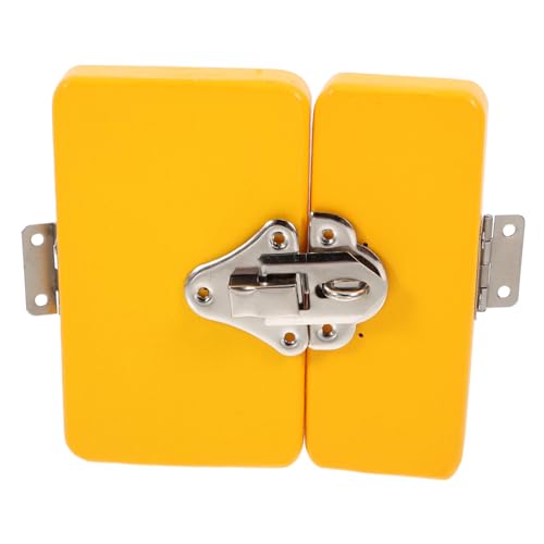 COMNESTBI Busy Board DIY Zubehör aus Holz mit Türverriegelung für Motorische Fähigkeiten Gelb Sensory für Fördert Entwicklung und Koordination von COMNESTBI