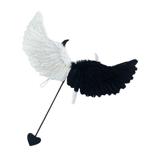 COMNESTBI Halloween Flügel Kostüm für Erwachsene Schwarze und Weiße Federflügel für Halloween Party Cosplay Theateraufführungen und Fotoshootings Leicht und Bequem mit Schulterträgern COMNESTBI Halloween Flügel Kostüm für Erwachsene Schwarze und Weiße Federflügel für Halloween Party Cosplay Theateraufführungen und Fotoshootings Leicht und Bequem mit Schulterträgern von COMNESTBI
