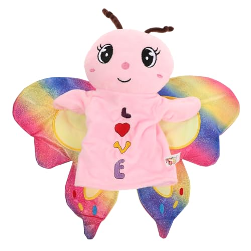 COMNESTBI Handpuppe Plüschtier Schmetterling mit Beweglichem Mund Geschichtenerzählen Rollenspielzeug für Kindergeburtstage und Weihnachtsfeiern Vielseitig Einsetzbar von COMNESTBI