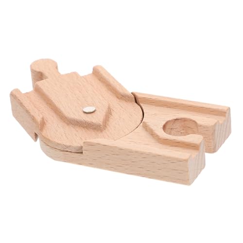 COMNESTBI Holzeisenbahn Zubehör Erweiterungsblock für Eisenbahngleise Lernspielzeug für Kreative Bahnstrecken aus Robustem Holz Fördert Gedächtnis von COMNESTBI