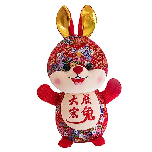 COMNESTBI Kawaii Hase Chinesische Stilvolle Stofftier Hasenpuppe für Neujahrsdekoration Kuschelig und Geschenkidee für Jahr des Hasen COMNESTBI Kawaii Hase Chinesische Stilvolle Stofftier Hasenpuppe für Neujahrsdekoration Kuschelig und Geschenkidee für Jahr des Hasen von COMNESTBI