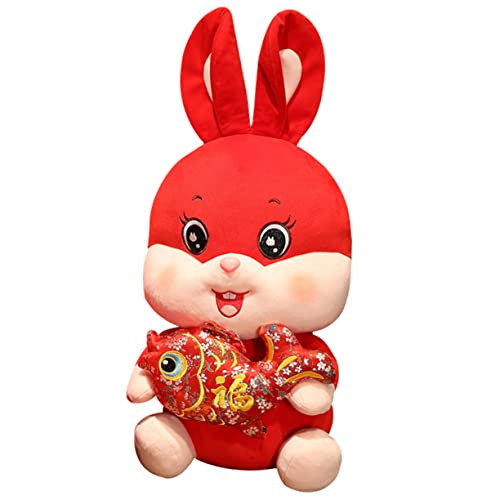 COMNESTBI Kuscheliger Hase Plüschtier Niedliches Kaninchen Maskottchen Jahr des Hasen Neujahrsfeierlichkeiten und COMNESTBI Kuscheliger Hase Plüschtier Niedliches Kaninchen Maskottchen Jahr des Hasen Neujahrsfeierlichkeiten und von COMNESTBI