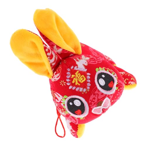 COMNESTBI Kuscheltier Hase Plüsch mit Aufhängung Dekoration für Chinesische Neujahr Süßes Stofftier für Raumdeko von COMNESTBI