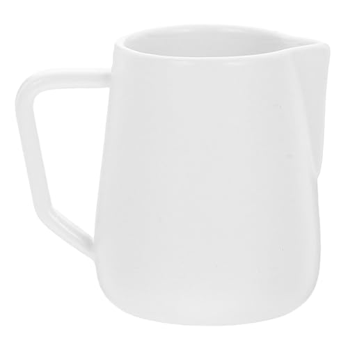 COMNESTBI Mini-Kaffeetasse geformt Krug Puppenhaus-Minitasse kaffeevollautomat zubehör kaffeemaschine zubehör Mini-Milchaufschäumbecher aus Metall Puppenhaus-Milchaufschäumbecher Eisen Weiß von COMNESTBI