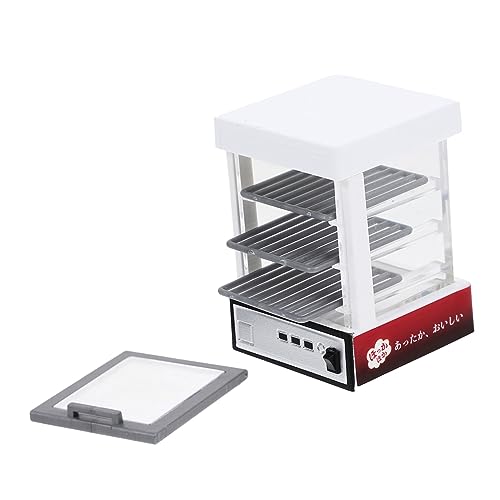 COMNESTBI Mini Puppe Brotschrankmodell Lebensmittelvitrine Für Den Laden Kleiner Isolierter Schranksatz Plastik Weiß von COMNESTBI