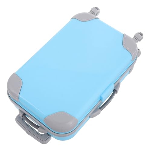 COMNESTBI Mini-Trolley Mini-Reisekoffer Puppenhauszubehör Puppenkoffer Mini-Koffer Puppen Koffer Reise Koffer Mini Puppen Accessoire Koffer für Puppen Miniatur-Spielzeugkoffer Abs Sky-Blue von COMNESTBI