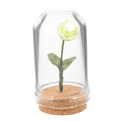 COMNESTBI Miniaturen Dekoration künstliche blüten Artificial Flower Kunstblumen House Plants sztuczne kwiaty Blume in der Kuppel Minirose in Kuppel Mini-Kuppeln zum Basteln ewige Blüten Glas von COMNESTBI