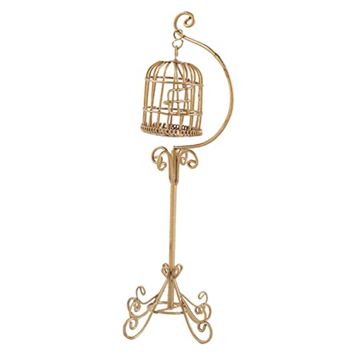 COMNESTBI Miniaturfutter und mit Vogelkäfig Puppenhaus Vogelhaus Miniatur-Vogelkäfig 1 Vogelkäfig im Maßstab 12 Miniaturhauszubehör mini Haus vogelkäfig Legierung Golden von COMNESTBI
