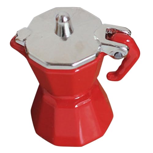 COMNESTBI Modell Einer Mini-kaffeemaschine Miniatur Küchenkaffee Puppenhaus Kaffeemaschinen- Mini-gerätefiguren Kaffeemaschine Klein Mini-kaffeemaschinen-Modell Legierung Rot von COMNESTBI