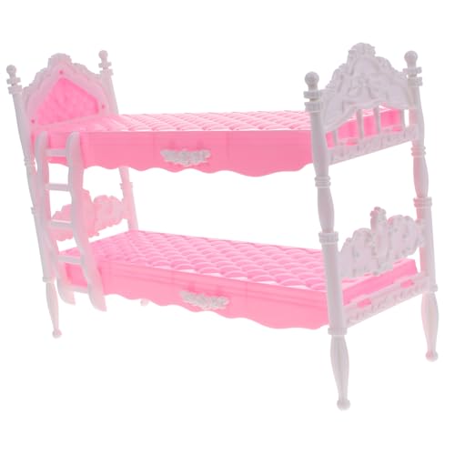 COMNESTBI Puppen-Minibett kinderzimmer puppenbett Miniaturbett Spielzeugbett Puppenhaus-Miniaturen Babypuppe Mini-Puppenhausmöbel winziges Bett Plastik Rosa von COMNESTBI