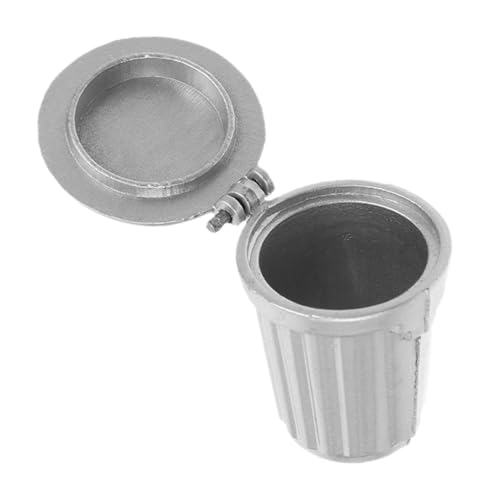 COMNESTBI Puppenhaus-Modell Miniaturen Müll Innere Dekoration Ornament Klein Mini-hausschmuck Mehrzweckeimer Aus Metall Puppenhaus-miniaturmöbel Puppenhausdekor Silver Legierung von COMNESTBI