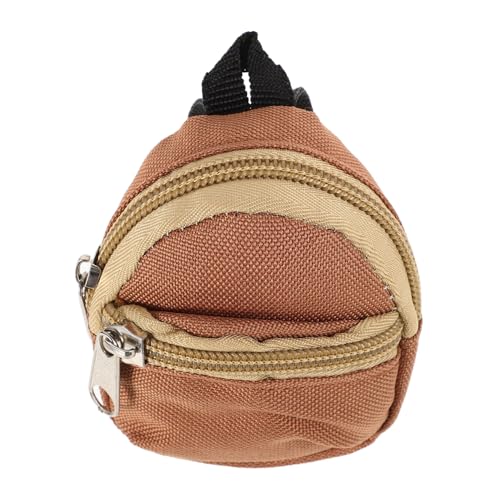 COMNESTBI Puppenrucksack Puppen Wechselkleidung Rucksack Puppentragetasche Niedlicher Puppen Rucksack Mini-Rucksack für Puppen Miniatur-Puppenzubehör Segeltuch Light Brown von COMNESTBI