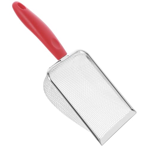 COMNESTBI Sandschaufel der Sichter Graben Filter Beschuss Mesh-Schaufel Strandschaufel Strandspielschaufel leichtes Schaufelwerkzeug Strandnetzschaufel Schaufel Werkzeug Edelstahl rot von COMNESTBI