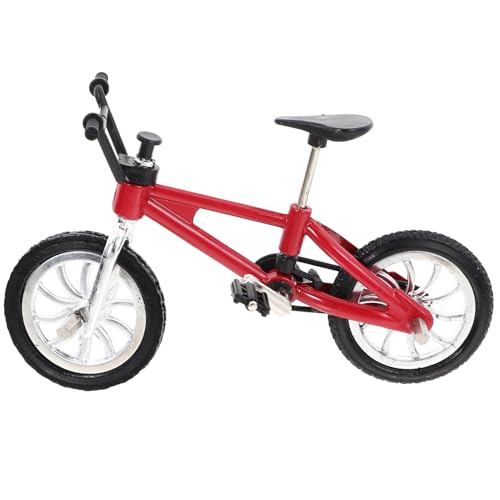 COMNESTBI Simulationsrad puppenhauszubehör Mini-Sachen Accessoires Junge Pedal Mini-Fahrradspielzeug winzig kleines künstliches Fahrrad Puppenhaus-Miniaturfahrrad Legierung rot von COMNESTBI