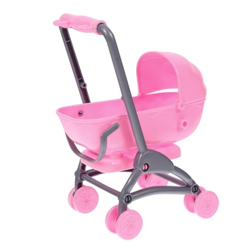 COMNESTBI Spielzeugwagen Für -Kinderwagen Puppenwagen Für Kleinkinder 1-3 Puppe Süßer Kinderwagen Simulierter Puppenwagen Puppenhaus-Kinderwagen Puppenhausdekor Rosy Abs von COMNESTBI