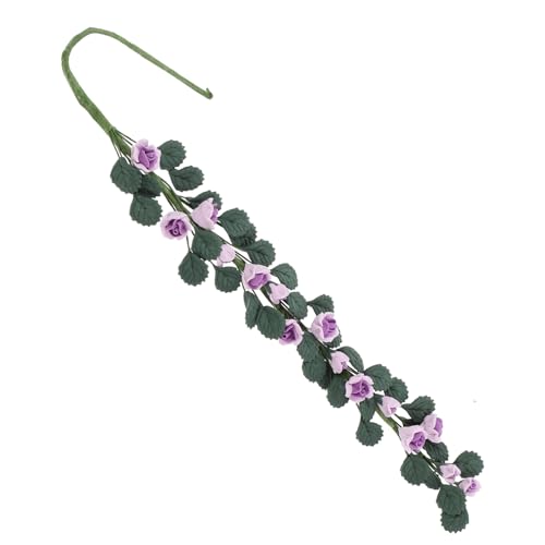 COMNESTBI künstliche Blumenrebe künstliche blüten Artificial Flower Dekorative Pflanzenmodelle miniaturmodelle Miniatures Zubehör Blumen- Mini-Rebenmodell Mini-Modellblume Harz Violett von COMNESTBI