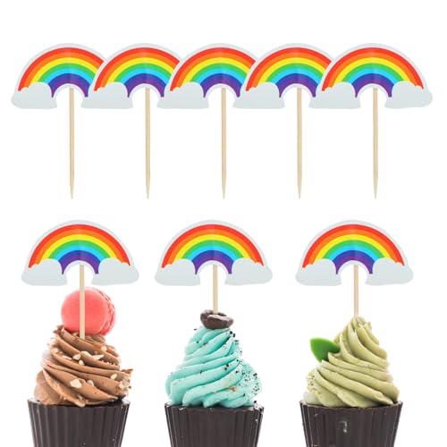 COMNICO 24 Stück Regenbogen Form Cupcake Topper Picks Mottoparty Kuchen Dekor Geburtstag DIY Niedliches Dessert-Dekorationszubehör für Mädchen, Jungen, Babyparty, Geburtstagsfeier Hochzeit Dekoration COMNICO 24 Stück Regenbogen Form Cupcake Topper Picks Mottoparty Kuchen Dekor Geburtstag DIY Niedliches Dessert-Dekorationszubehör für Mädchen, Jungen, Babyparty, Geburtstagsfeier Hochzeit Dekoration von COMNICO