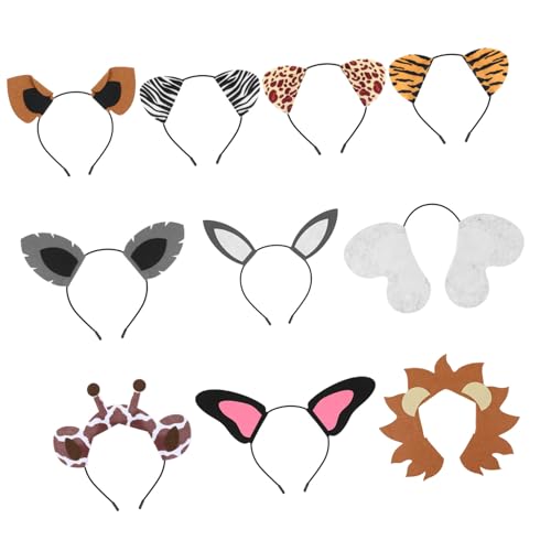 COMPUKAS 10Stücke Tierohren Haarreifen Kostüm Haarbänder für Partys Einzigartiges Design für Erwachsene für Karneval Halloween und Cosplay Events COMPUKAS 10Stücke Tierohren Haarreifen Kostüm Haarbänder für Partys Einzigartiges Design für Erwachsene für Karneval Halloween und Cosplay Events von COMPUKAS