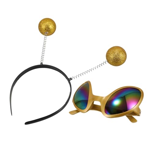 COMPUKAS 1satz Sonnenbrille Und Haarband Lustige -cosplay-requisiten Für Partys Fotoshootings Und Halloween Teiliges Set Mit Bunten Und Auffälligem Haarreif COMPUKAS 1satz Sonnenbrille Und Haarband Lustige -cosplay-requisiten Für Partys Fotoshootings Und Halloween Teiliges Set Mit Bunten Und Auffälligem Haarreif von COMPUKAS