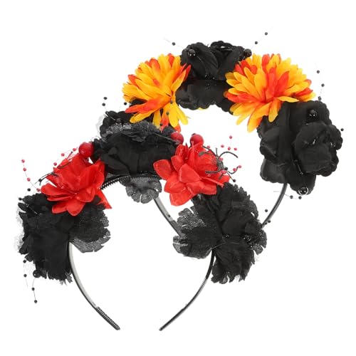 COMPUKAS 2 Stück Halloween Damen Haarband aus Weichem Stoff mit Blumenmuster Modisches Haarschmuck für Frauen und Mädchen Komfortabel und Glatt Geeignet für Halloween Party und Alltag COMPUKAS 2 Stück Halloween Damen Haarband aus Weichem Stoff mit Blumenmuster Modisches Haarschmuck für Frauen und Mädchen Komfortabel und Glatt Geeignet für Halloween Party und Alltag von COMPUKAS