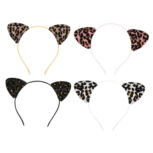 COMPUKAS 4Stücke Katzenohren Haarreif Teilig Leopard Design Weich und Anpassungsfähig Cosplay Partys und Karneval COMPUKAS 4Stücke Katzenohren Haarreif Teilig Leopard Design Weich und Anpassungsfähig Cosplay Partys und Karneval von COMPUKAS
