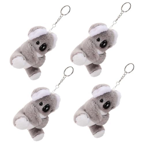 COMPUKAS 4pcs Entzückende Koala Keychain Niedlich Ausgestopfte Koala Keychain Kleine Koala Bär Plüsch Anhänger Geldbörse Charm Kinderbeutel Hanging Keyring von COMPUKAS
