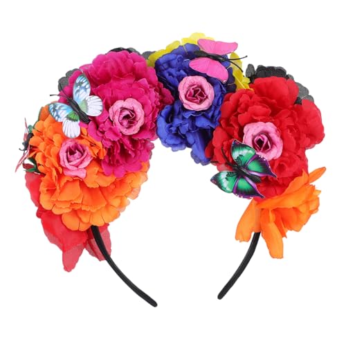 COMPUKAS Blumenkranz Haarband für Damen Verstellbares Stirnband Klassischem Design für Hochzeiten Festivals und Besondere Anlässe Floral Haarschmuck Rot Orange und Blau COMPUKAS Blumenkranz Haarband für Damen Verstellbares Stirnband Klassischem Design für Hochzeiten Festivals und Besondere Anlässe Floral Haarschmuck Rot Orange und Blau von COMPUKAS