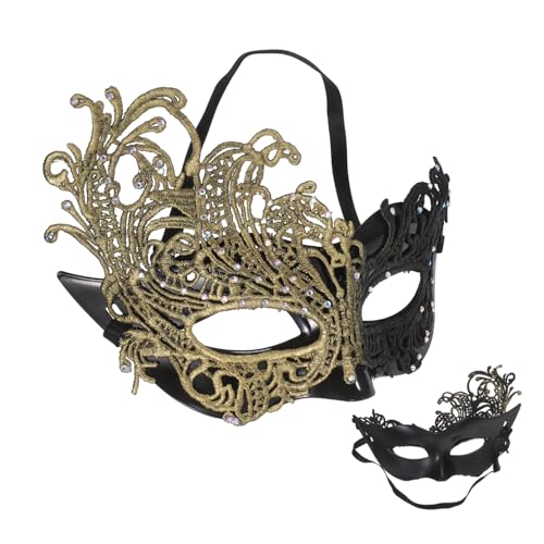 COMPUKAS Damen Masquerade Halbgesichtsmaske aus Spitze mit Elastischem Band für Halloween Kostümball Karneval Party Vintage Stil COMPUKAS Damen Masquerade Halbgesichtsmaske aus Spitze mit Elastischem Band für Halloween Kostümball Karneval Party Vintage Stil von COMPUKAS