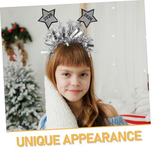 COMPUKAS Happy Year Headband Tiara mit Sternen Silbernes Passendes Party Haarband für Damen und Festliches Kopfschmuck Accessoire für Silvester und Feiertagsfeiern COMPUKAS Happy Year Headband Tiara mit Sternen Silbernes Passendes Party Haarband für Damen und Festliches Kopfschmuck Accessoire für Silvester und Feiertagsfeiern von COMPUKAS
