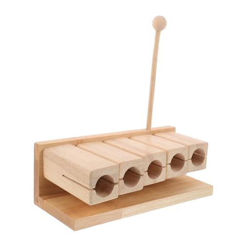 COMPUKAS Holz Rhythmusblock Töne mit Schlägel Leichtes Holz Schlaginstrument für Montessori Orff Percussion bei Musikalischer Früherziehung und Gruppenaktivitäten von COMPUKAS