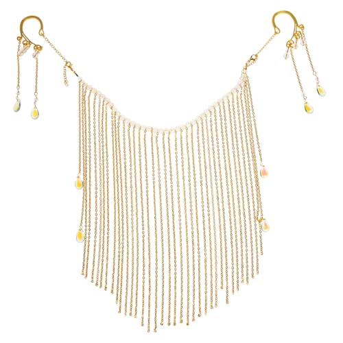 COMPUKAS Quasten Gesichtskette Ohrhaken Dekorative Masquerade Face Cover Chain für Frauen Geeignet für Hanfu Kostümparty Festival und Fotoshooting COMPUKAS Quasten Gesichtskette Ohrhaken Dekorative Masquerade Face Cover Chain für Frauen Geeignet für Hanfu Kostümparty Festival und Fotoshooting von COMPUKAS