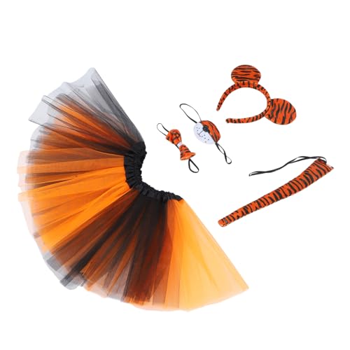 COMPUKAS Tiger Ohr Stirnband mit Kuscheligem Plüsch Orange Schwarzer Tüllrock und Weiches Hautfreundliches Cosplay Zubehör für Mädchen Festival Kostüm Karneval Halloween Party COMPUKAS Tiger Ohr Stirnband mit Kuscheligem Plüsch Orange Schwarzer Tüllrock und Weiches Hautfreundliches Cosplay Zubehör für Mädchen Festival Kostüm Karneval Halloween Party von COMPUKAS