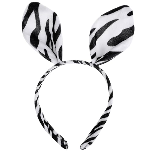 COMPUKAS Zebra Ohren Haarreif Plüsch Stirnband Tierohren Halloween Accessoire Karneval Fasching Party Damen Haarschmuck Cosplay Kopfband für Festliche Kostümierung COMPUKAS Zebra Ohren Haarreif Plüsch Stirnband Tierohren Halloween Accessoire Karneval Fasching Party Damen Haarschmuck Cosplay Kopfband für Festliche Kostümierung von COMPUKAS