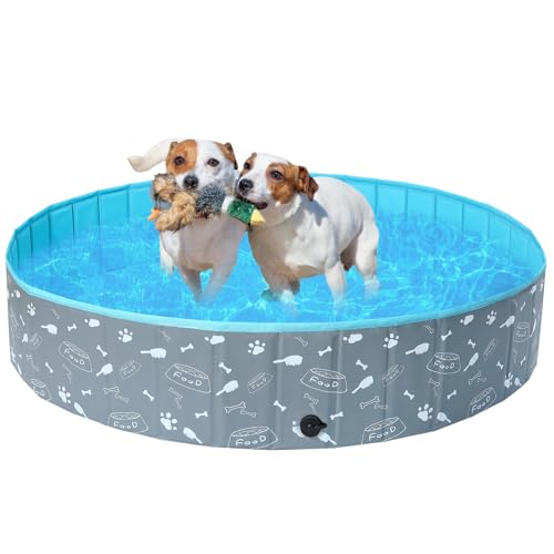 COMSLE Hundepool fur Große Kleine Hunde,80/120/ 160CM Faltbar Hunde Planschbecken, Tragbar & Eco-Friendly PVC Hunde Pool, Knochen COMSLE Hundepool fur Große Kleine Hunde,80/120/ 160CM Faltbar Hunde Planschbecken, Tragbar & Eco-Friendly PVC Hunde Pool, Knochen von COMSLE