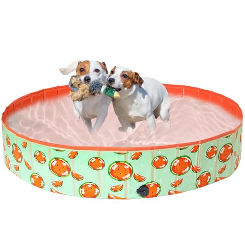 COMSLE Hundepool fur Große Kleine Hunde,80/120/ 160CM Faltbar Hunde Planschbecken, Tragbar & Eco-Friendly PVC Hunde Pool, Wassermelone COMSLE Hundepool fur Große Kleine Hunde,80/120/ 160CM Faltbar Hunde Planschbecken, Tragbar & Eco-Friendly PVC Hunde Pool, Wassermelone von COMSLE
