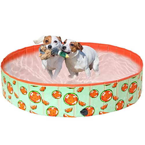 COMSLE Hundepool fur Große Kleine Hunde,80/120/ 160CM Faltbar Hunde Planschbecken, Tragbar & Eco-Friendly PVC Hunde Pool, Wassermelone COMSLE Hundepool fur Große Kleine Hunde,80/120/ 160CM Faltbar Hunde Planschbecken, Tragbar & Eco-Friendly PVC Hunde Pool, Wassermelone von COMSLE