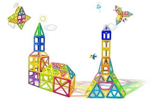 CONDIS Magnetische Bausteine Mega Set, Magnetspielzeug Magneten Kinder Magnetbausteine Magnet Spielzeug Magnetspiele für Geschenk ab 3 4 5 6 7 8 Jahre Junge Mädchen Bauklötze Kinderspielzeug von CONDIS