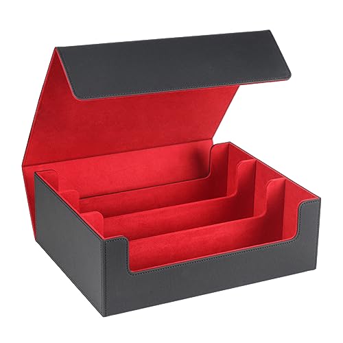 CONFUSE 1 Stück Magnetische Karten-Aufbewahrungsbox, Deckhülle mit Seitlicher Lademöglichkeit, Spielkartenbox, Schwarz + Rot von CONFUSE