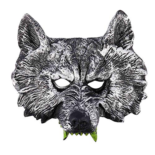 CONFUSE Graue Wolf-Kopf-Maske fuer Rollenspiel Halloween Maskerade von CONFUSE