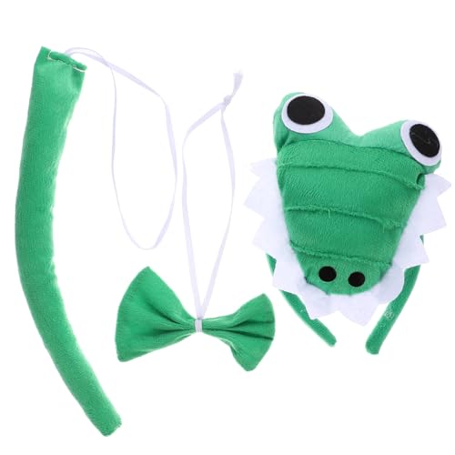 CONGARTENO 1 Satz Krokodil Kostümset für Cosplay Teiliges Set mit Stirnband und Fliege für Karneval Geburtstagsfeiern und Themenpartys Einzigartiges Design für Einen Auffälligen Look CONGARTENO 1 Satz Krokodil Kostümset für Cosplay Teiliges Set mit Stirnband und Fliege für Karneval Geburtstagsfeiern und Themenpartys Einzigartiges Design für Einen Auffälligen Look von CONGARTENO