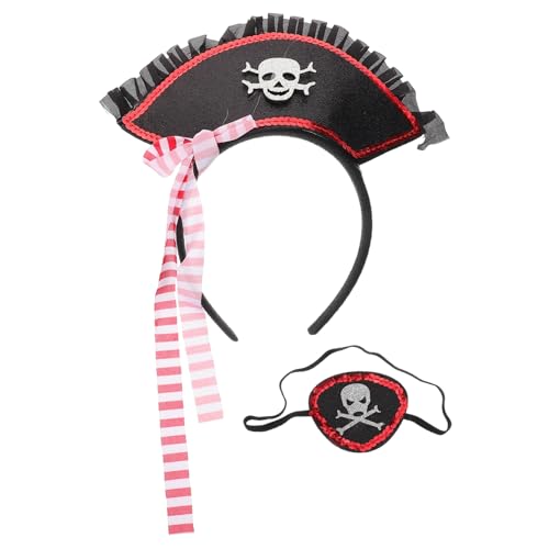 CONGARTENO 1 Satz Piratenkostüm Set Augenmaske Haarband für Halloween Cosplay und Piratenpartys für Jugendliche Leicht und Tragbar Spaßige Kostümaccessoires von CONGARTENO