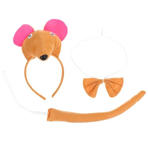 CONGARTENO 1 Set Mausohren Haarband Set Rattenstirnband Für Party Cartoon Tier Stirnband Und Fliege Für Halloween Cosplay Dekoration von CONGARTENO