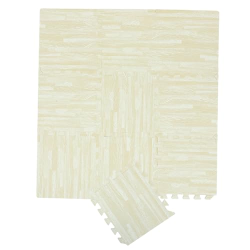 CONGARTENO 10 Stück Teiliges Eva Holzmaserung Puzzle Bodenmatten Schadstofffreie Krabbelmatte rutschfeste Schaumstoff Puzzlematte Komfortable Spielmatte für Wohnzimmer und Kinderzimmer von CONGARTENO